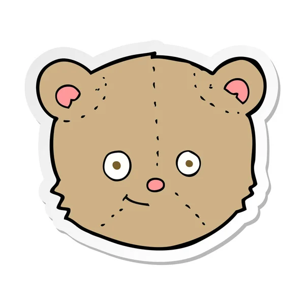 Sticker Cartoon Teddy Bear Head — Stock Vector