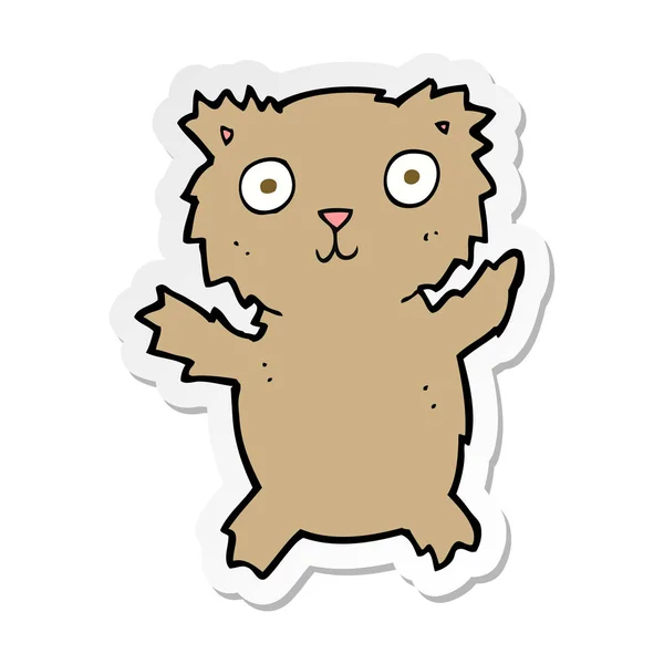 Pegatina Osito Peluche Dibujos Animados — Vector de stock