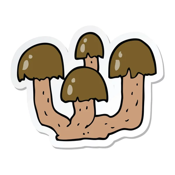 卡通蘑菇的贴纸 — 图库矢量图片