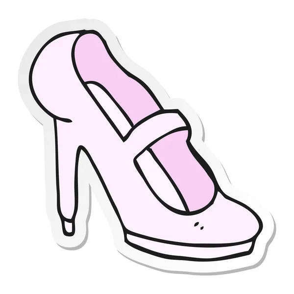 Sticker of a cartoon high heeled shoe — Stock Vector