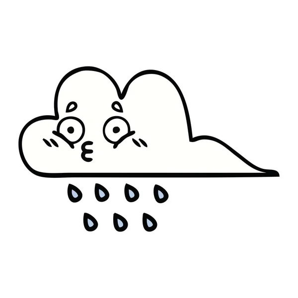 Lindo Dibujo Animado Una Nube Lluvia — Vector de stock