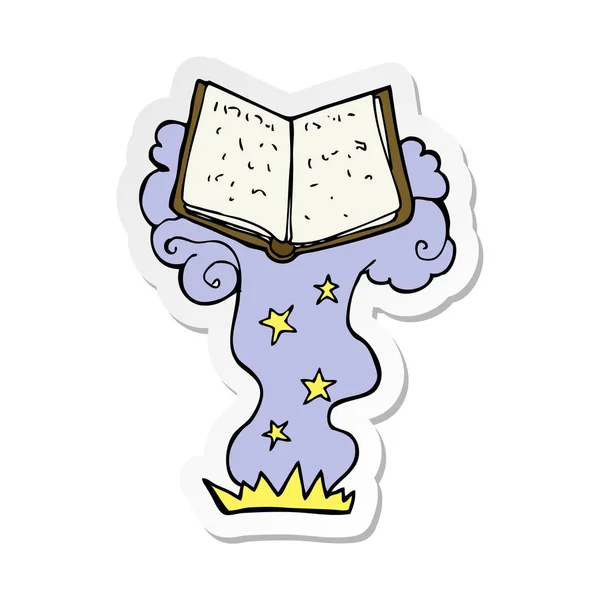 Sticker van een cartoon magische spreuk boek — Stockvector