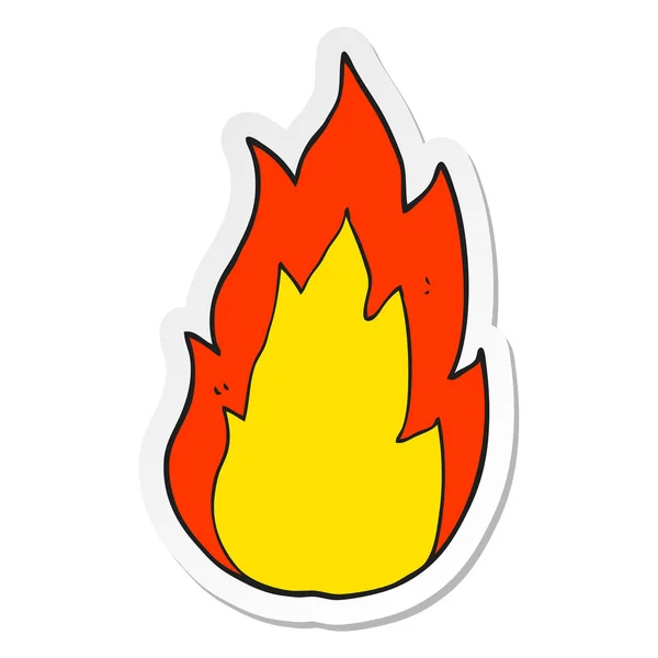 Pegatina Fuego Dibujos Animados — Vector de stock