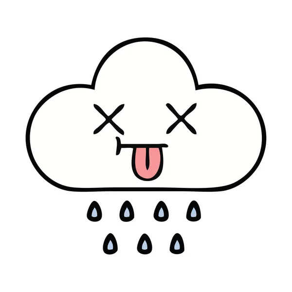Cute cartoon rain cloud — Stock Vector
