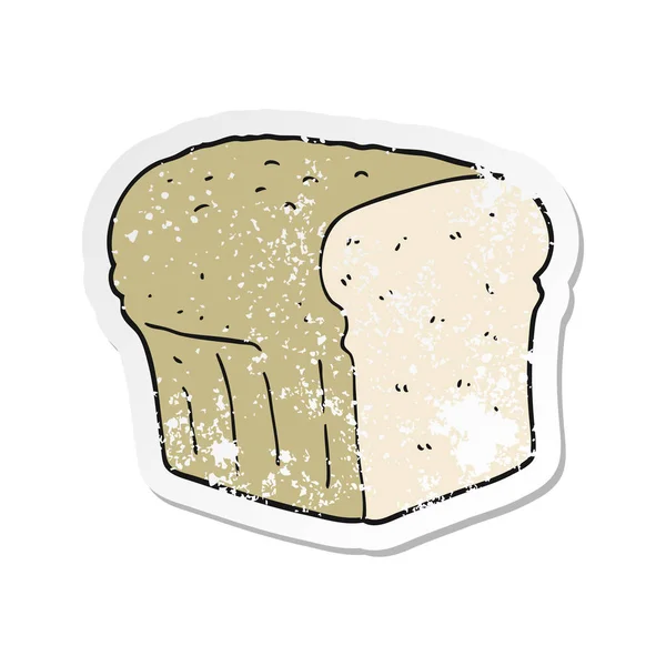 Adesivo retro angustiado de um pão de desenho animado — Vetor de Stock