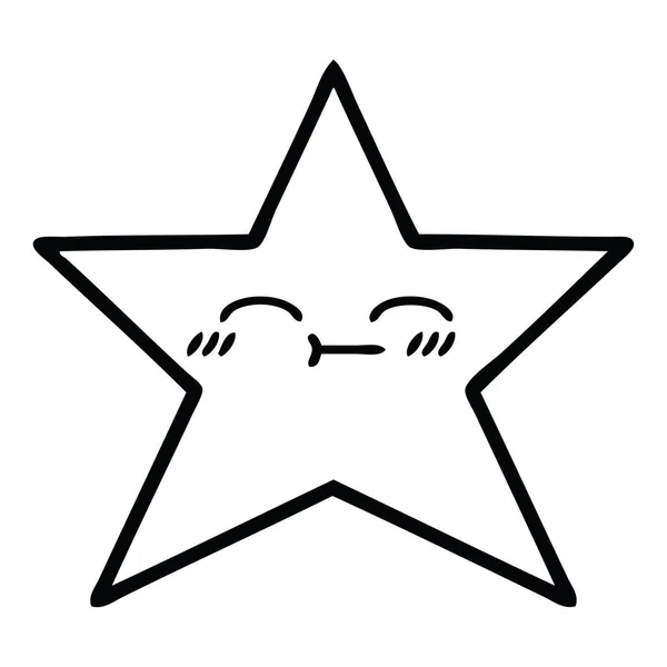 Line drawing cartoon star fish — Stock Vector