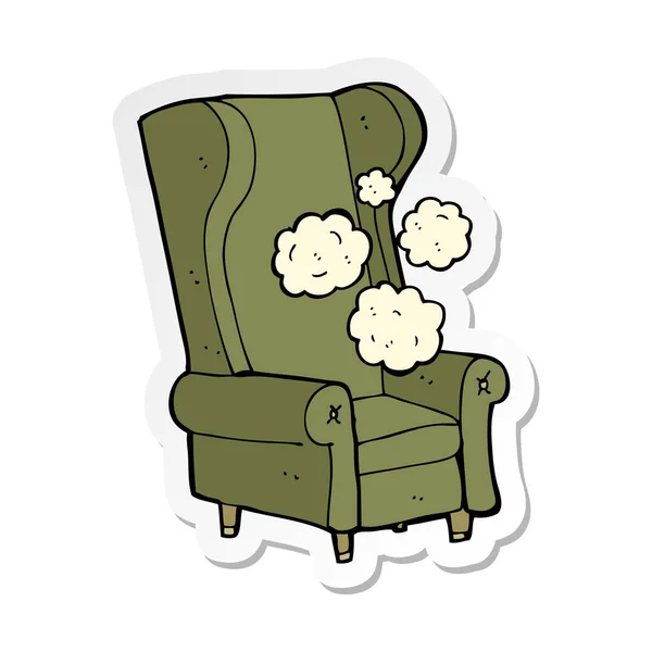 Etiqueta Uma Cadeira Velha Dos Desenhos Animados — Vetor de Stock