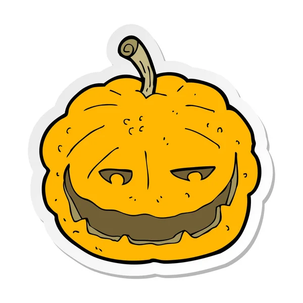 Pegatina de una calabaza de Halloween de dibujos animados — Archivo Imágenes Vectoriales