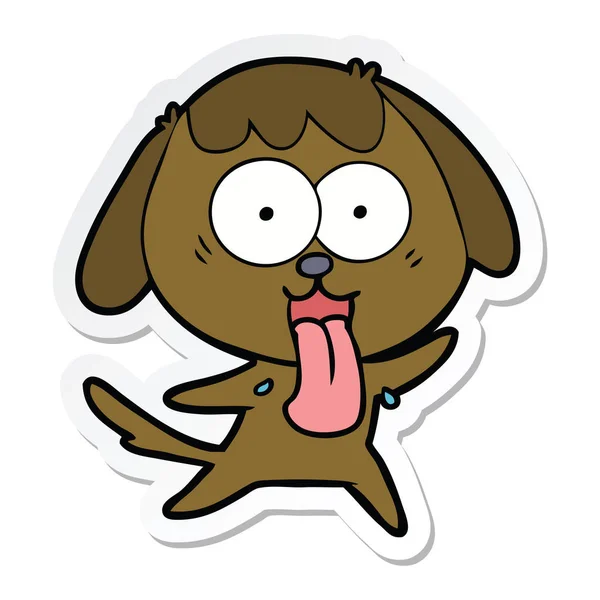 Sticker van de hond van een leuke cartoon — Stockvector