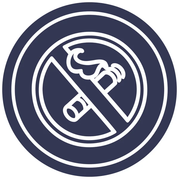 Ingen rökning cirkulär ikon — Stock vektor
