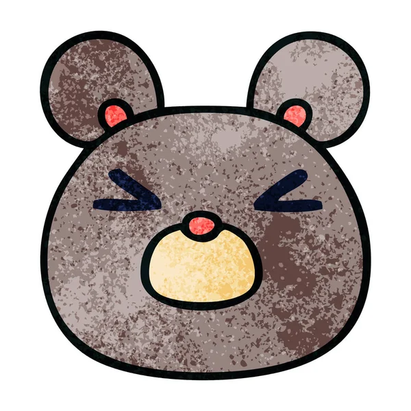 風変わりな手描き漫画マウスの顔 — ストックベクタ