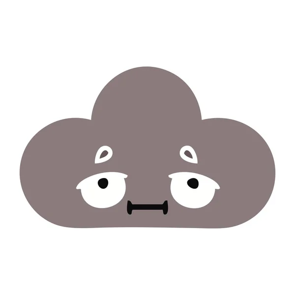 Colore piatto retro cartone animato tempesta nube — Vettoriale Stock