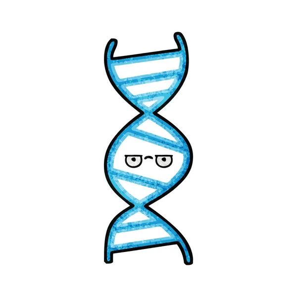 Kreslené textury retro grunge řetězec DNA — Stockový vektor
