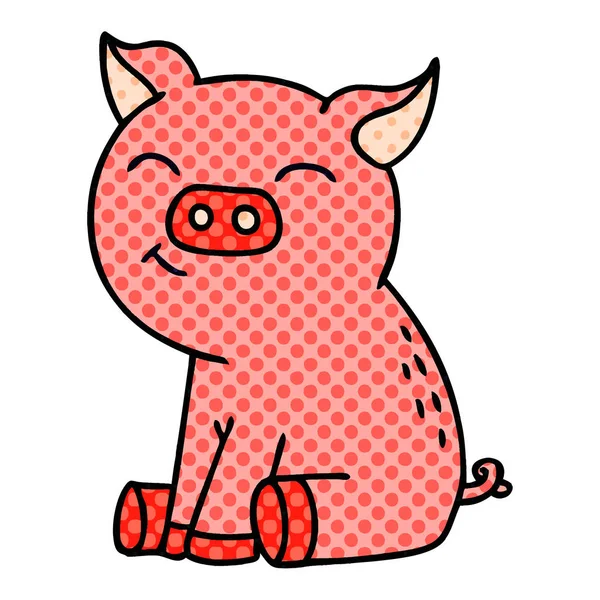 Причудливая мультяшная свинья в стиле комикса — стоковый вектор