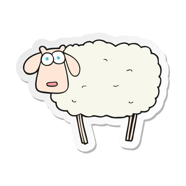 Sticker Van Een Cartoon Schaap — Stockvector