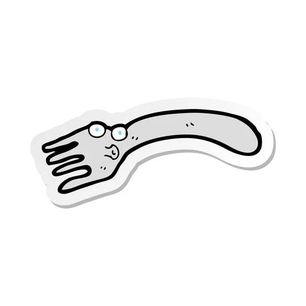 Sticker van de vork van een cartoon — Stockvector