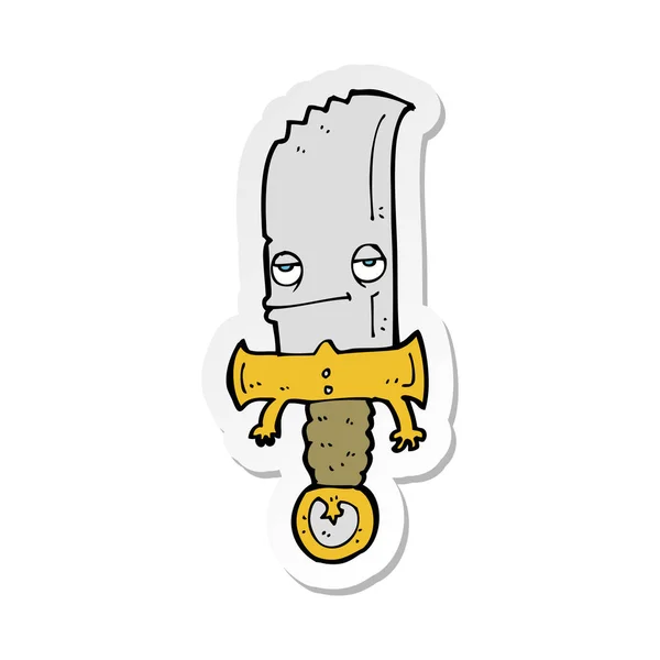 Pegatina Personaje Dibujos Animados Cuchillo — Vector de stock