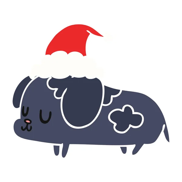 Weihnachtscartoon von kawaii dog — Stockvektor