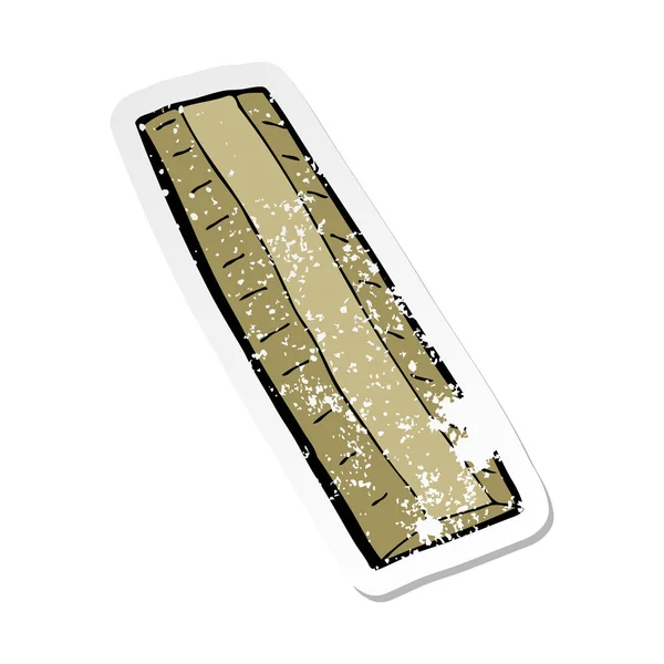 Retro distressed sticker of a cartoon wooden ruler — Stock Vector