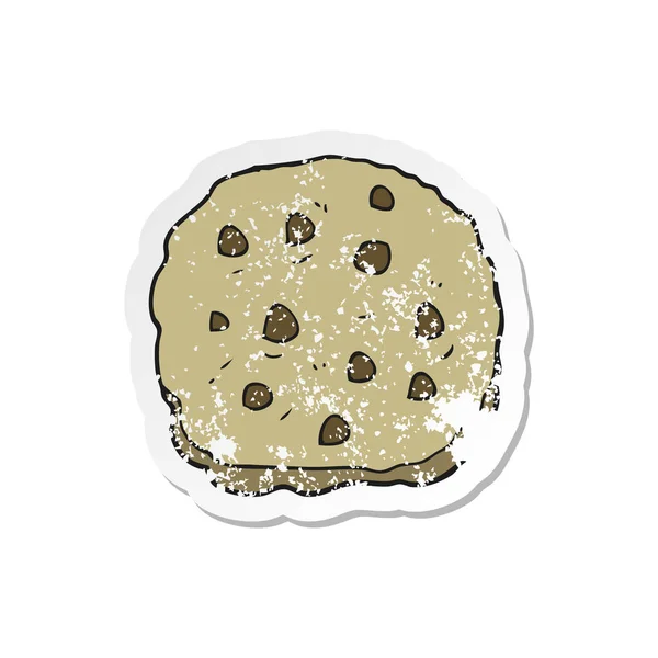 Pegatina retro angustiado de una galleta de dibujos animados — Vector de stock