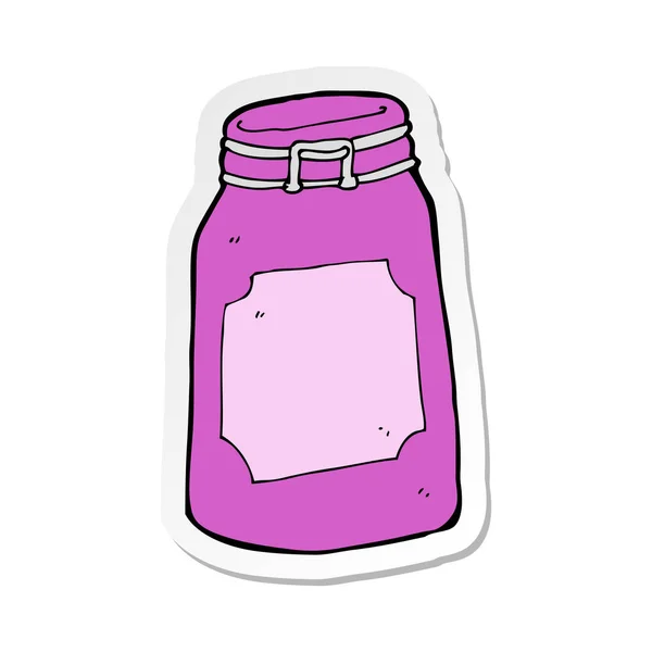 Stiker of a cartoon jar — стоковый вектор