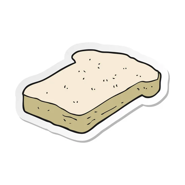 Sticker of a cartoon bread slice — Stock Vector