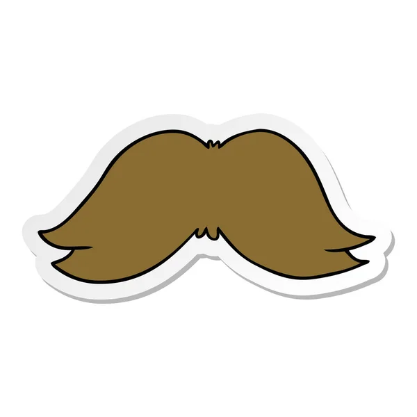 Etiqueta desenho animado doodle de um bigode de homem — Vetor de Stock