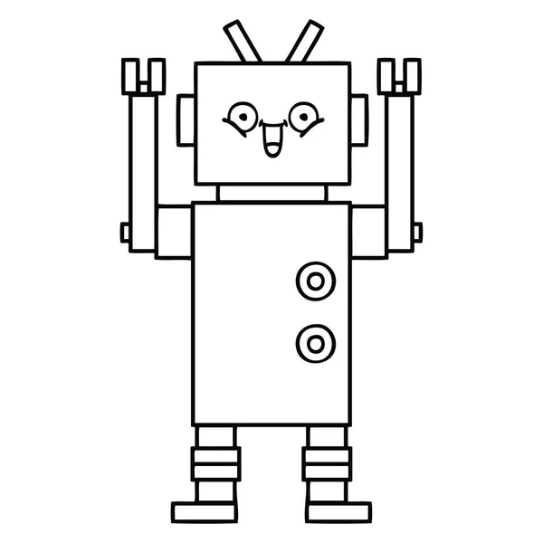 Zeichnung Eines Glücklichen Roboters — Stockvektor