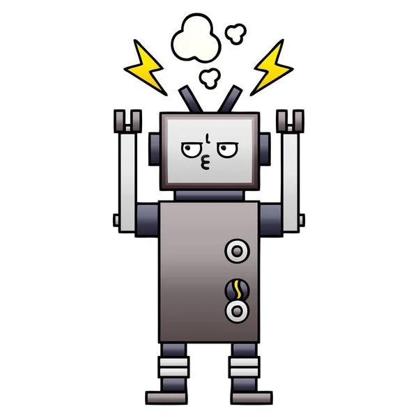 グラデーション シェーディング漫画ロボット — ストックベクタ