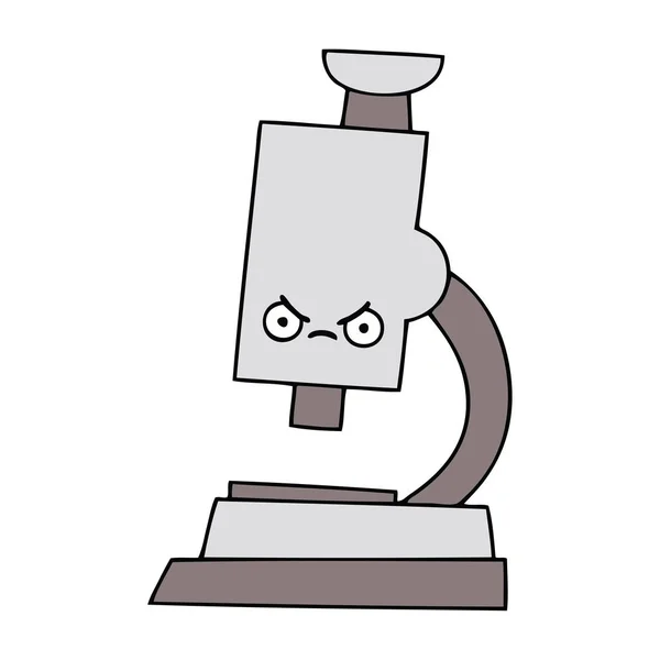 かわいい漫画の顕微鏡 — ストックベクタ