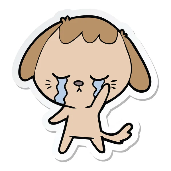 Sticker Van Hond Van Een Cartoon Huilen — Stockvector