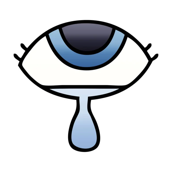 Desenho Animado Sombreado Gradiente Olho Que Grita — Vetor de Stock