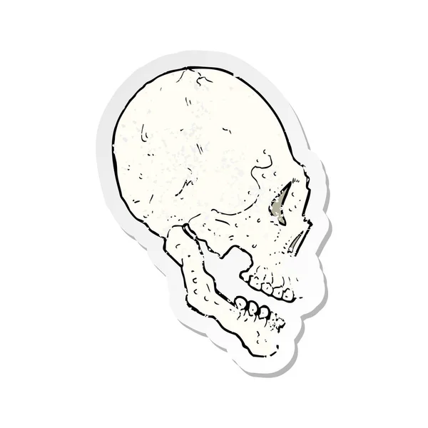 Autocollant rétro affligé d'une illustration de crâne — Image vectorielle