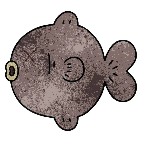 Карикатурная Рыба Ручной Работы — стоковый вектор