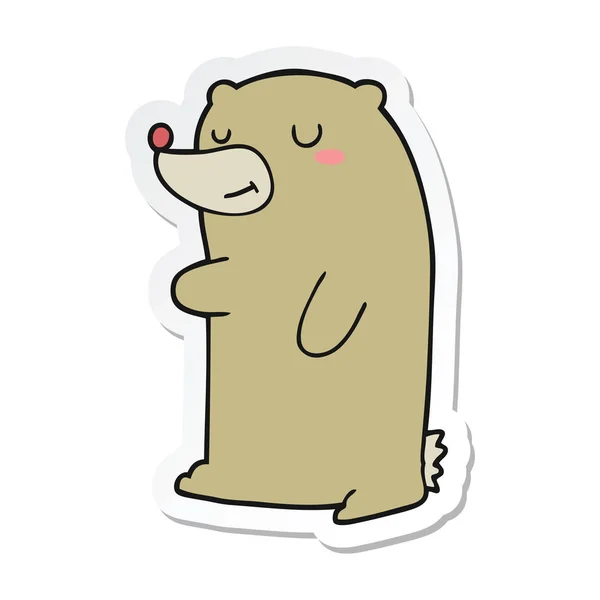 Sticker of a cute cartoon bear — Stock Vector