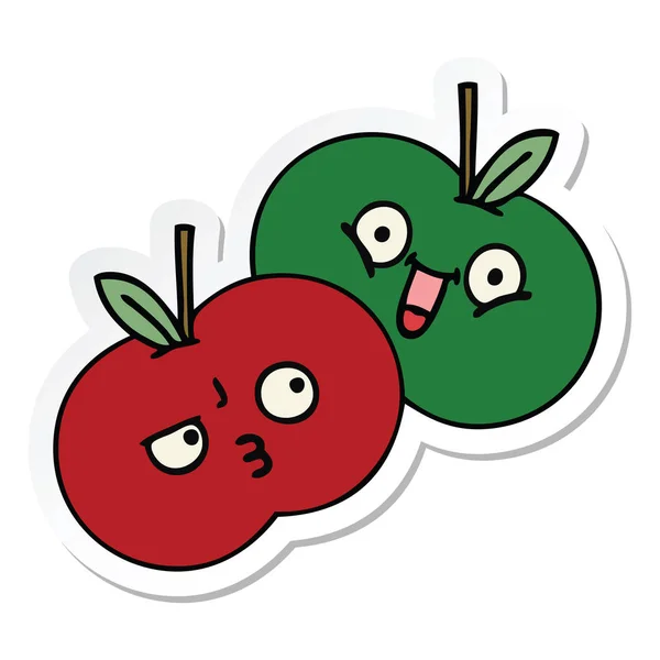 Naklejka kreskówka soczyste jabłka — Wektor stockowy