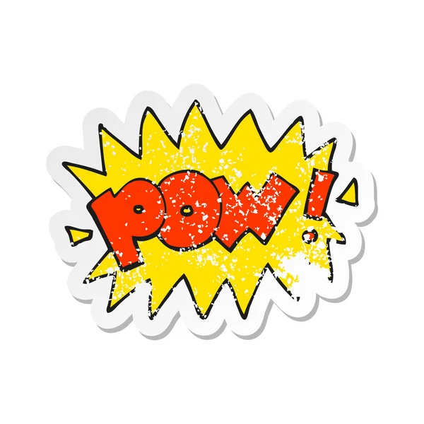 Retro distressed sticker of a cartoon pow symbol — Stock Vector