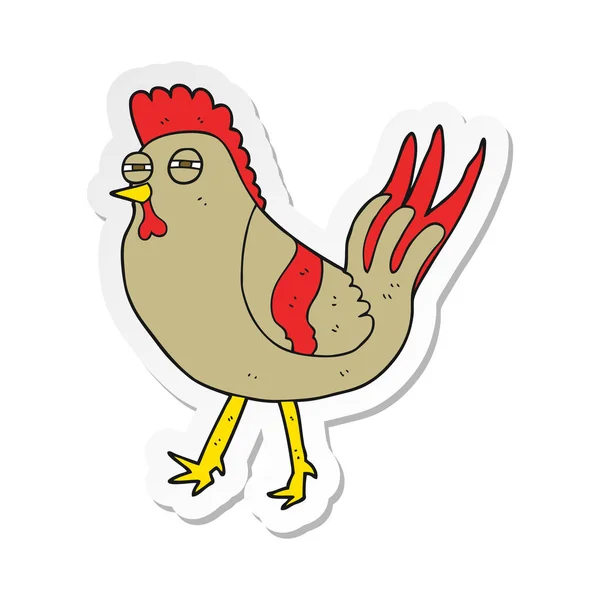 Pegatina de un pollo de dibujos animados — Vector de stock