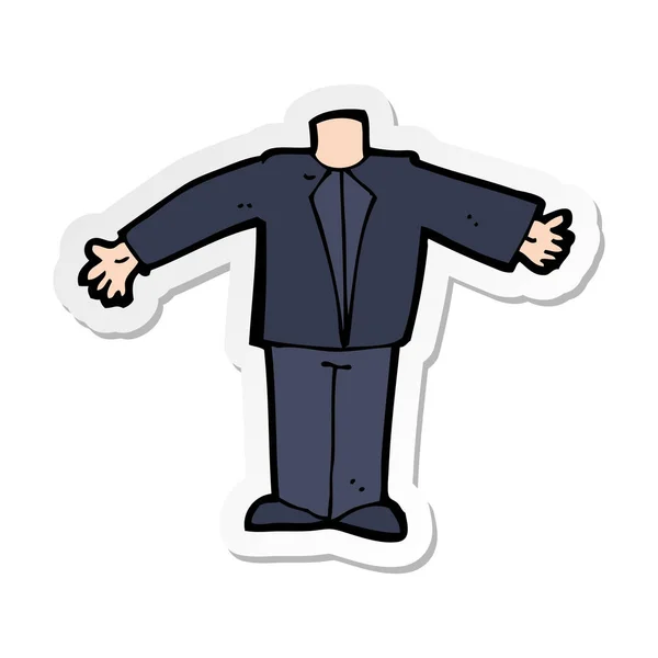 Aufkleber eines Cartoon-Körpers im Anzug — Stockvektor