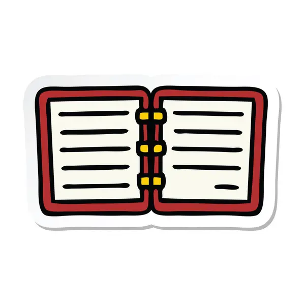 Sticker van een leuke cartoon nota boek — Stockvector