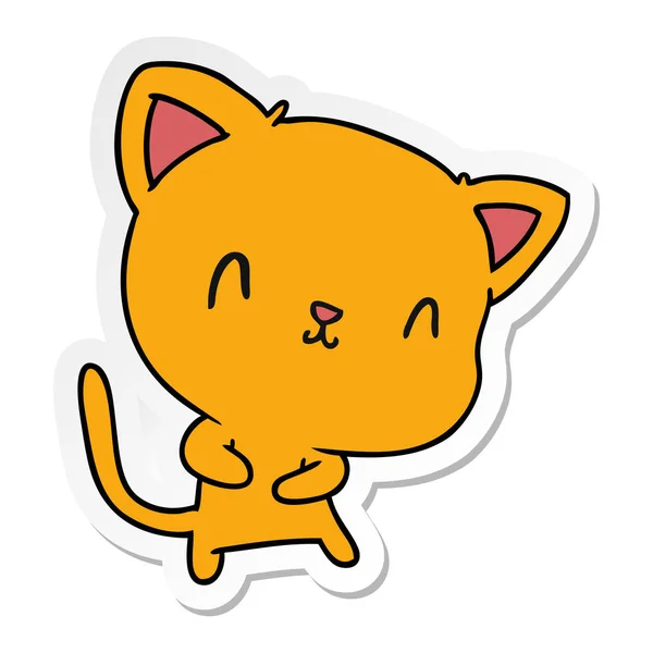 Adesivi cartone animato di carino gatto kawaii — Vettoriale Stock
