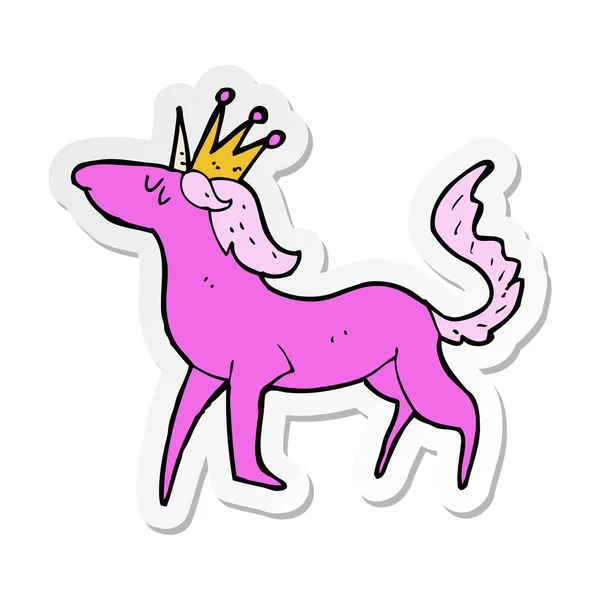Sticker eines Cartoon-Einhorns — Stockvektor