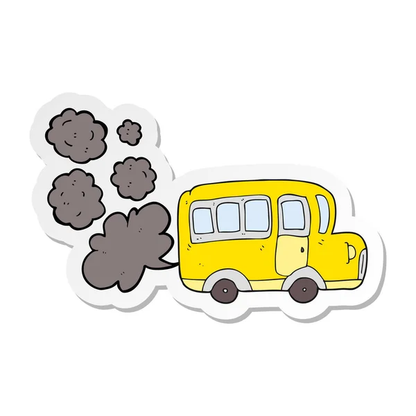 Pegatina Autobús Escolar Amarillo Dibujos Animados — Vector de stock