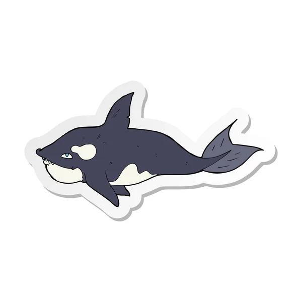 Etiket çizgi film katil balina — Stok Vektör
