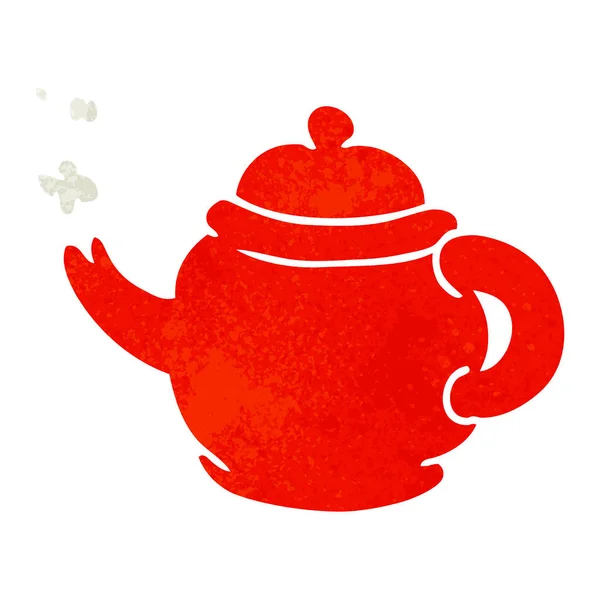 Ретро мультфильм каракули голубой чайник — стоковый вектор