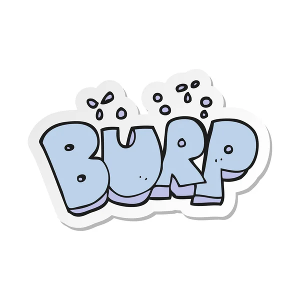 Autocollant Burp Dessin Animé Texte — Image vectorielle