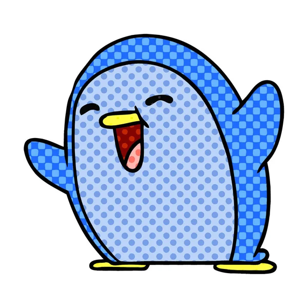 Cartoon Illustration Kawaii Cute Penguin — Stock Vector