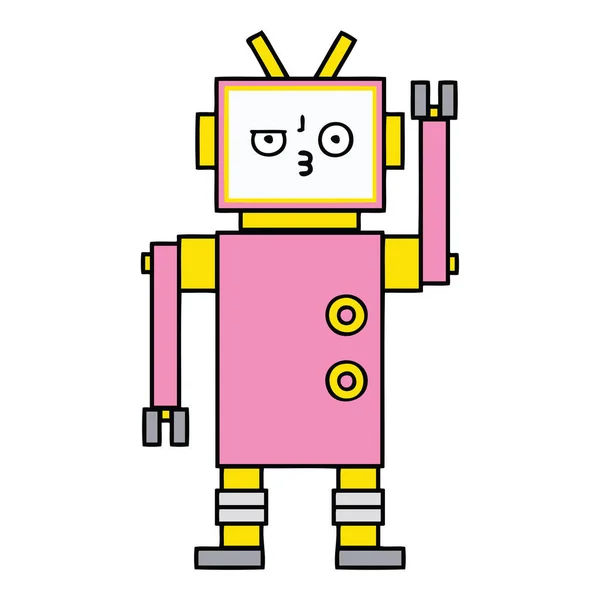 Sevimli Çizgi Bir Robot — Stok Vektör