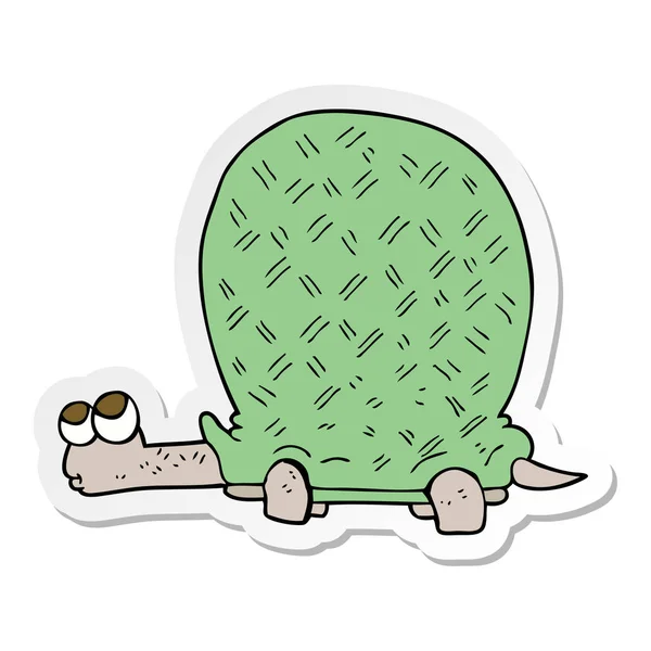 Sticker Cartoon Tortoise — Stock Vector