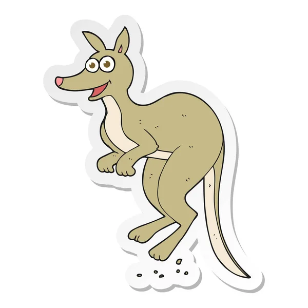 Aufkleber eines Cartoon-Kängurus — Stockvektor